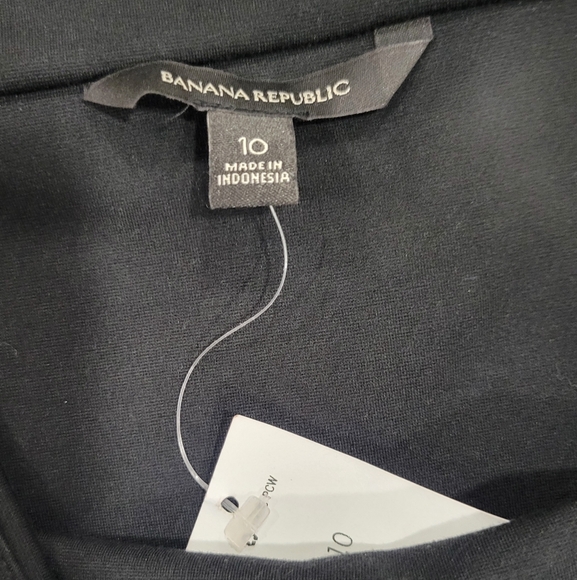 Banana Republic Black Off-Shoulder Laser Cut Ponte Midi Dress Size 10 - Picture 11 of 13